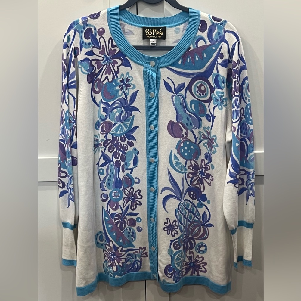 Bob Mackie Wearable Art Print Cardigan